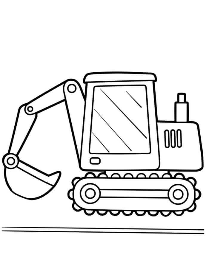 Fise de Colorat cu Excavator Gratuite Pentru Copii