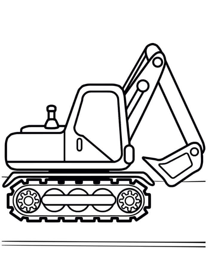 Fise de Colorat cu Excavator Gratuite