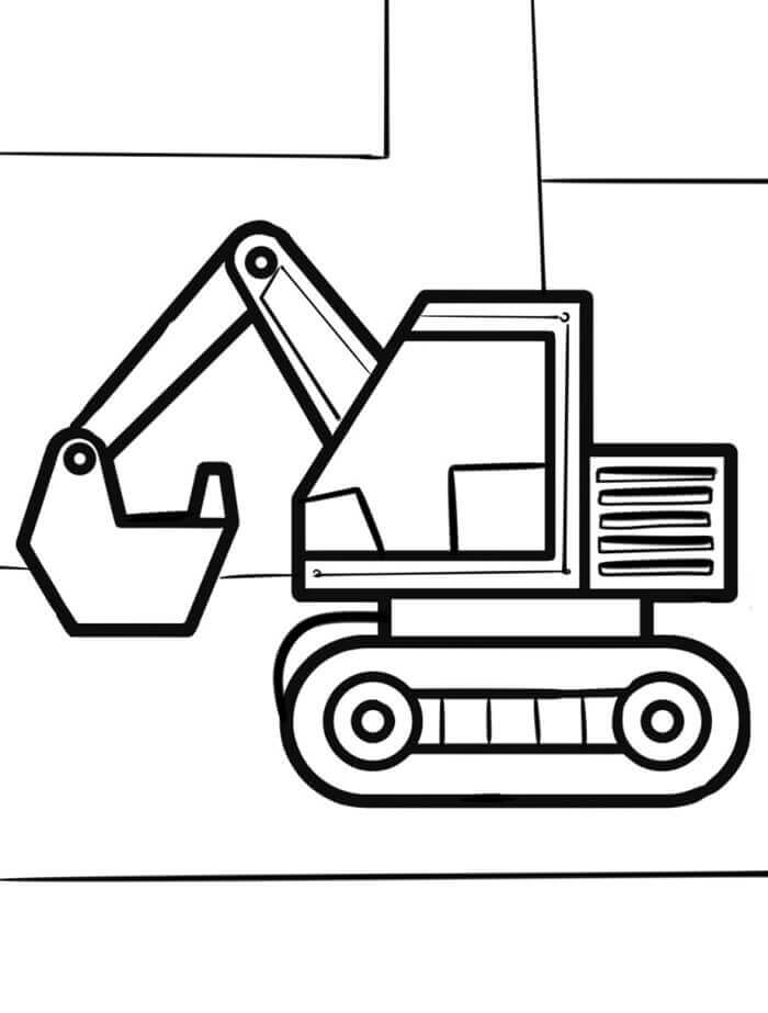Fise de Colorat cu Excavator Imprimabile Gratuite