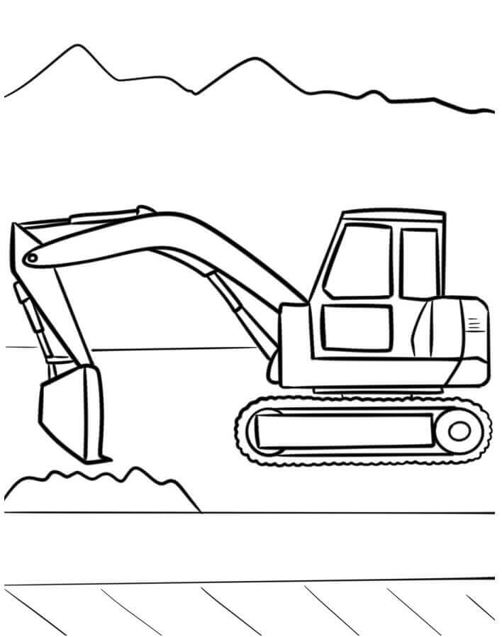 Fise de Colorat cu Excavator Imprimabile