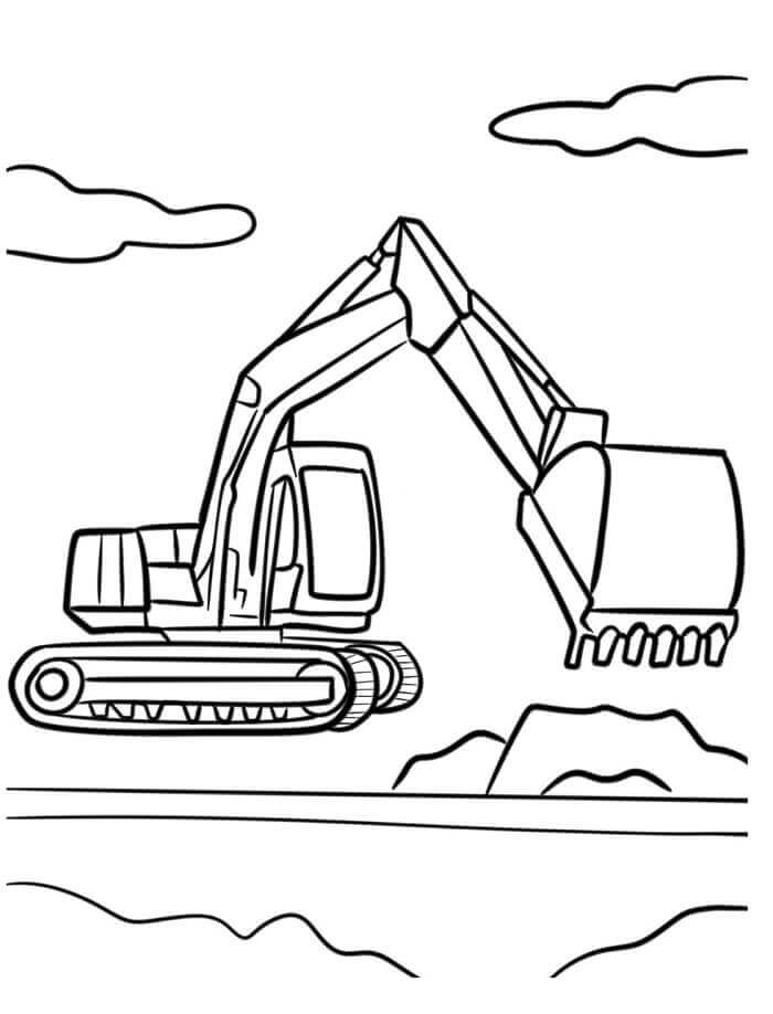 Fise de Colorat cu Excavator Vehicul