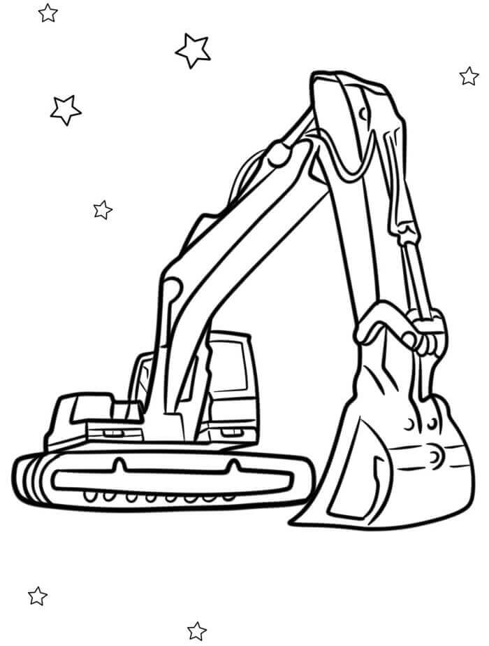 Fise de Colorat cu Gratuite Excavator Pentru Copii