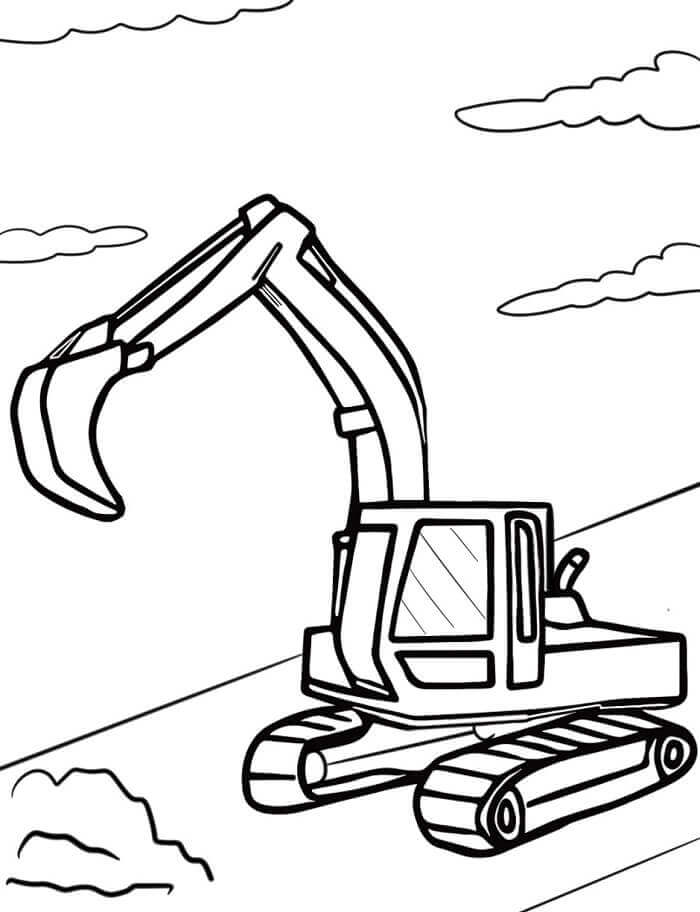 Fise de Colorat cu Imprimabile Excavator