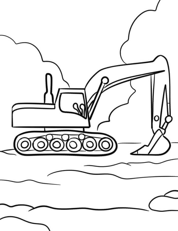 Fise de Colorat cu Imprimabile Gratuite Excavator