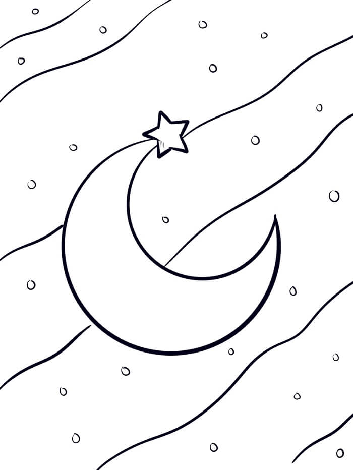 Fise de Colorat cu Luna Imprimabile Gratuite Pentru Copii