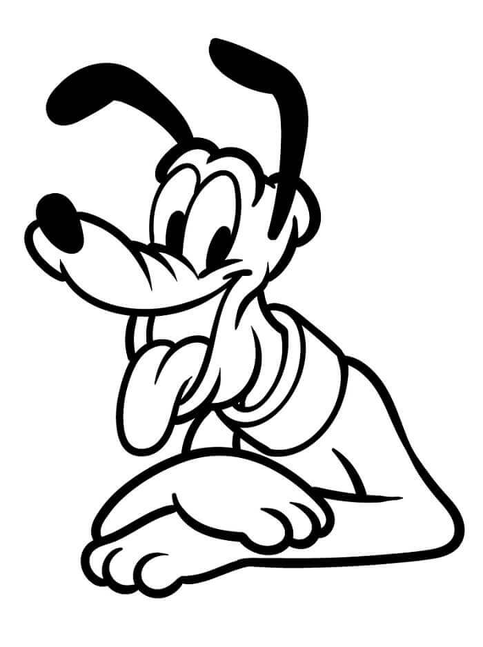 Fise de Colorat cu Pluto de desene animate