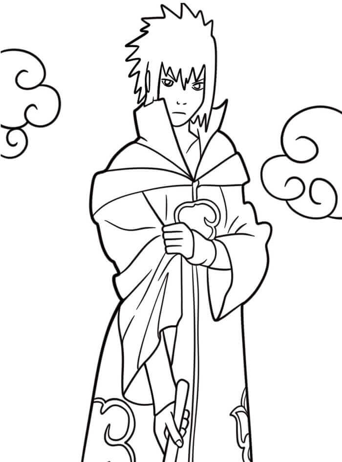 Fise de colorat cu Sasuke Gratuite Pentru Copii