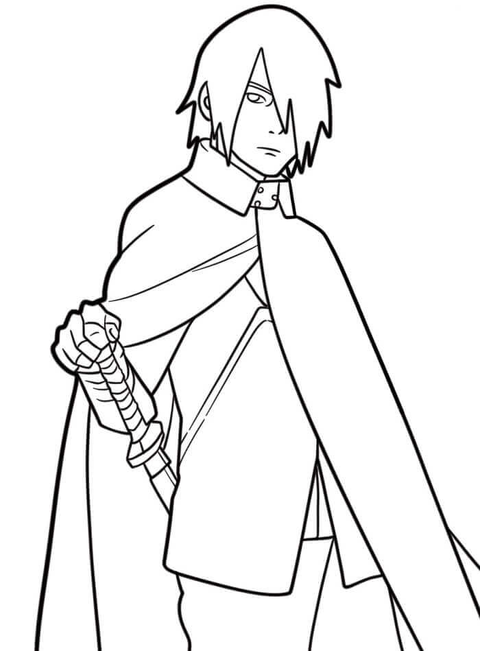 Fise de colorat cu Sasuke Gratuite