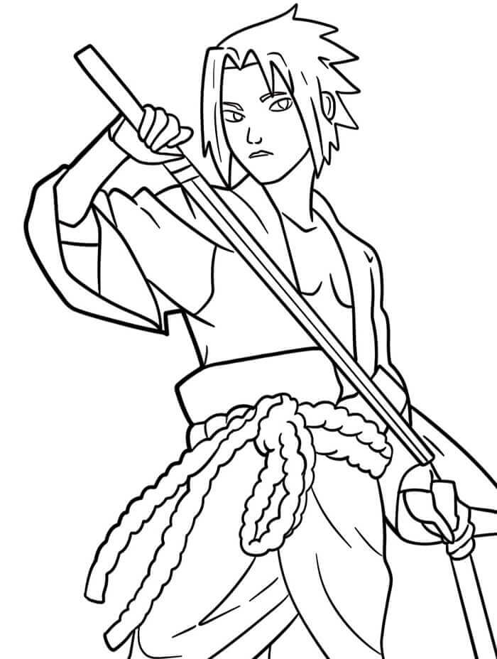 Fise de colorat cu Sasuke Imprimabile Gratuite
