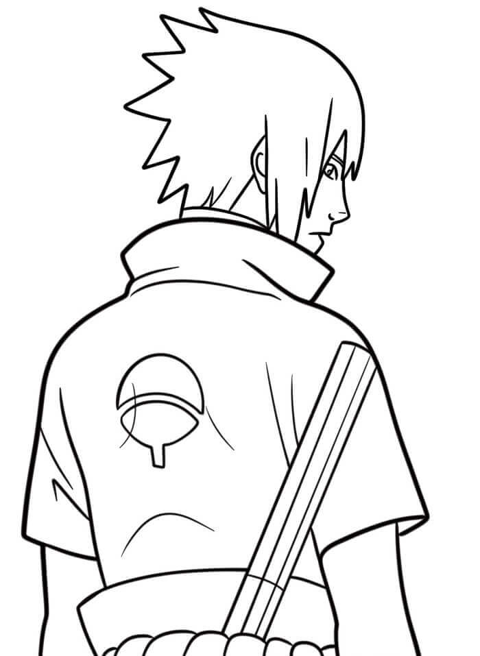 Fise de colorat cu Sasuke Imprimabile Pentru Copii