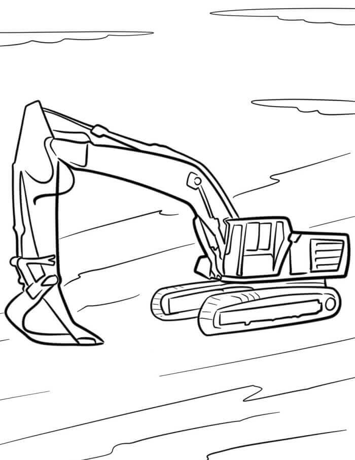 Fise de Colorat cu Un excavator