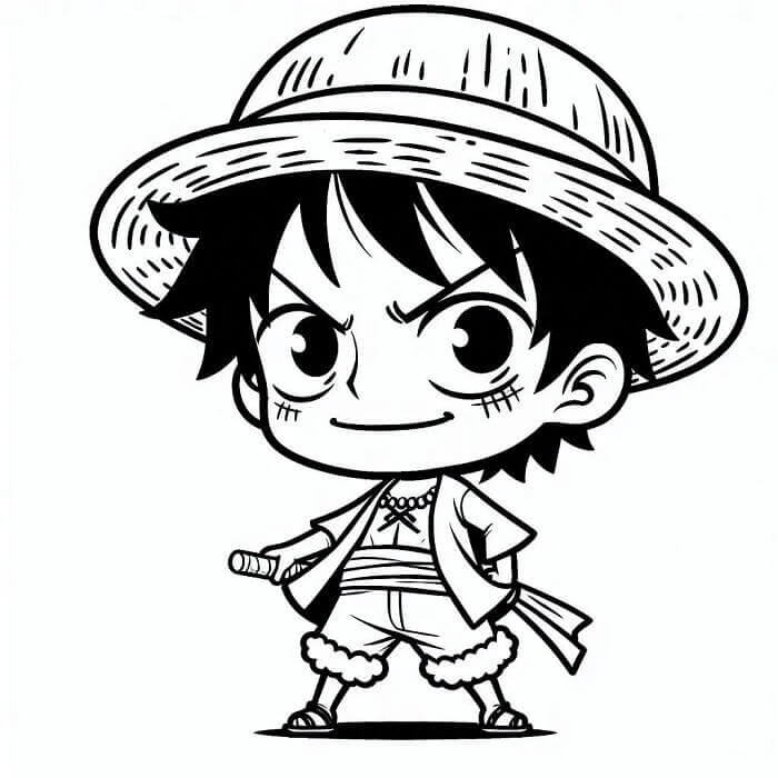 Fise de Colorat cu Adorabilul Luffy