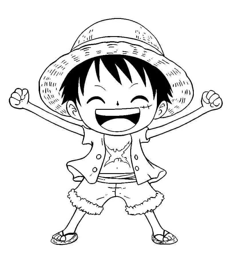 Fise de Colorat cu Anime Luffy