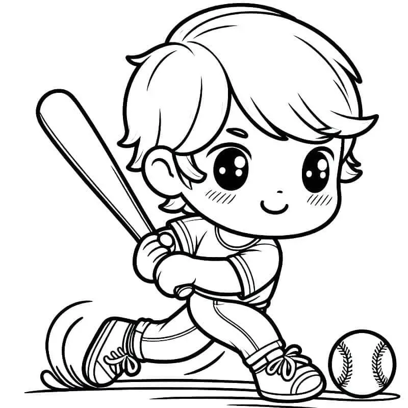 Fise de Colorat cu Baseball Gratuite