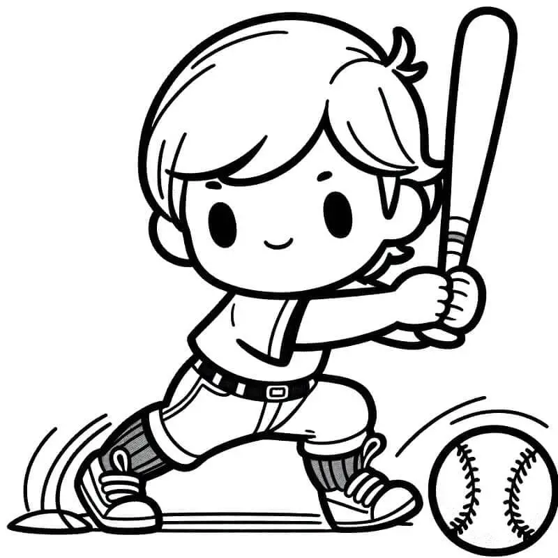 Fise de Colorat cu Baseball Imprimabile Gratuite
