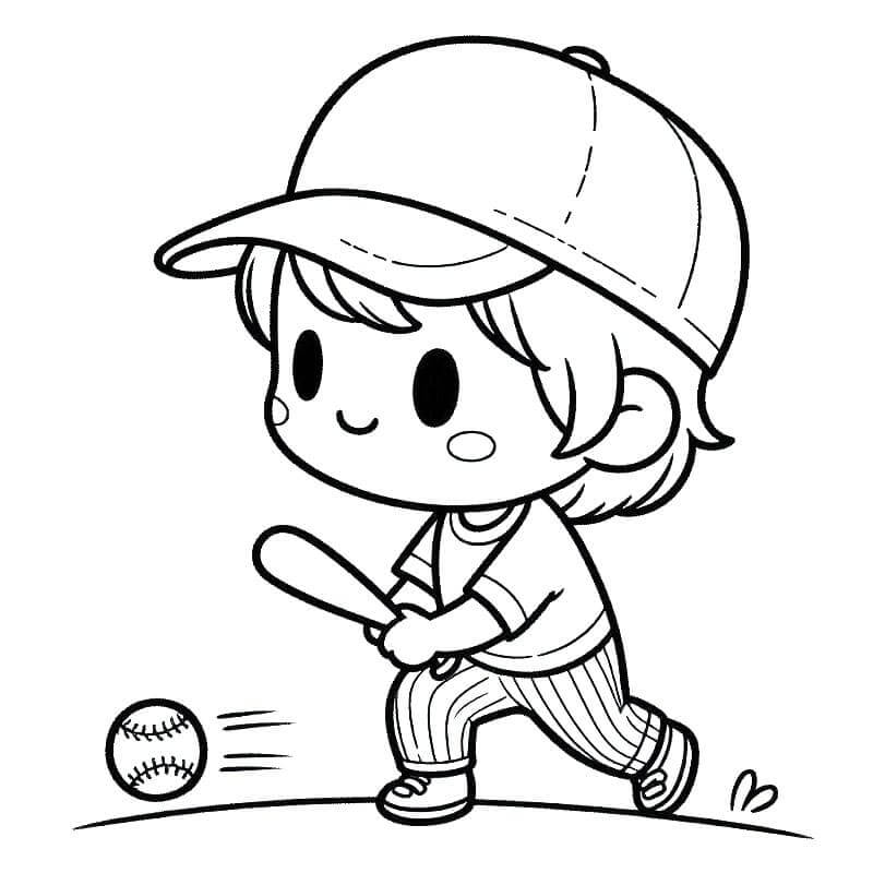 Fise de Colorat cu Baseball Imprimabile