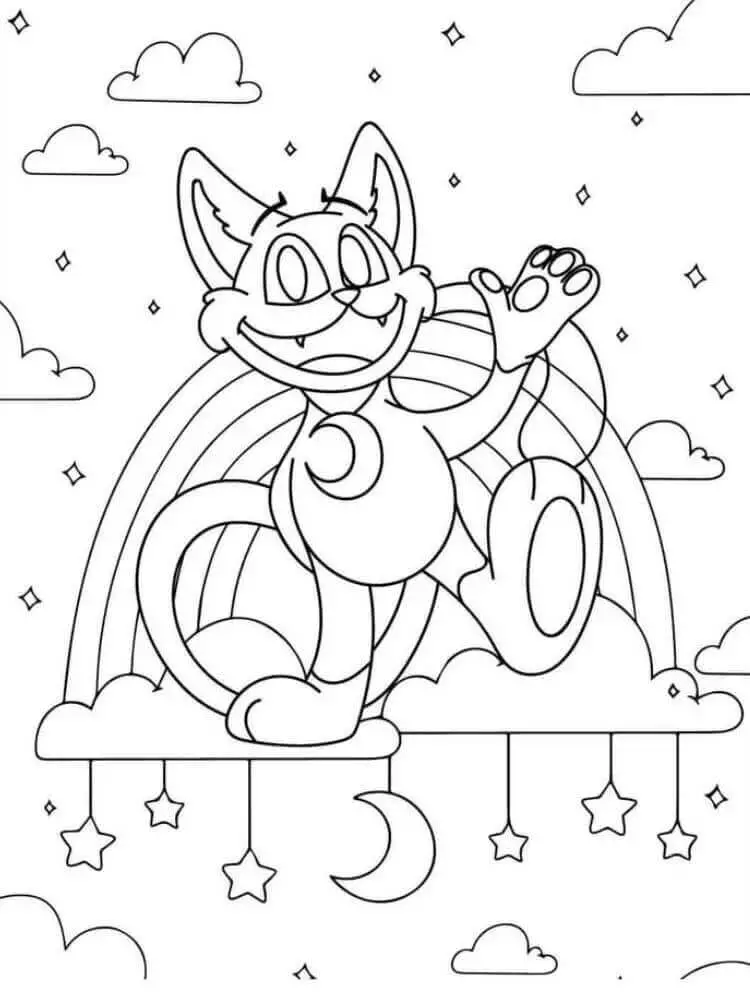 Fise de colorat cu Catnap Smiling Critters