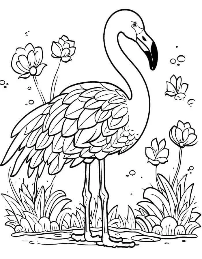 Fise de Colorat cu Flamingo Imprimabile Gratuite