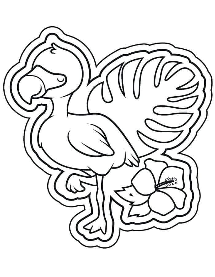Fise de Colorat cu Flamingo adorabil