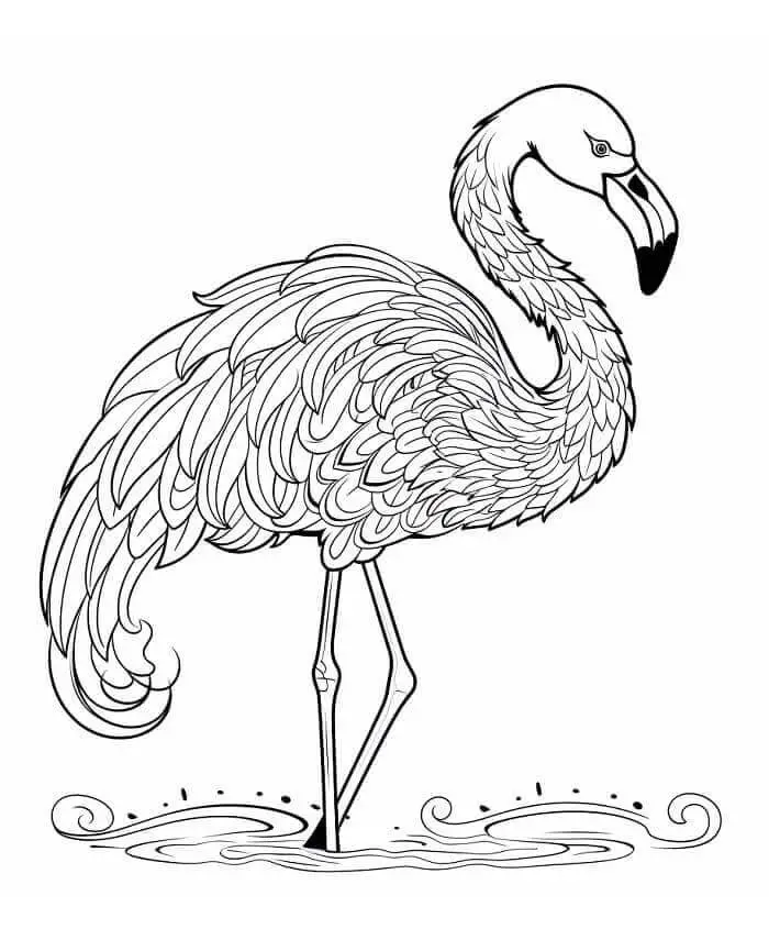 Fise de Colorat cu Flamingo minunat