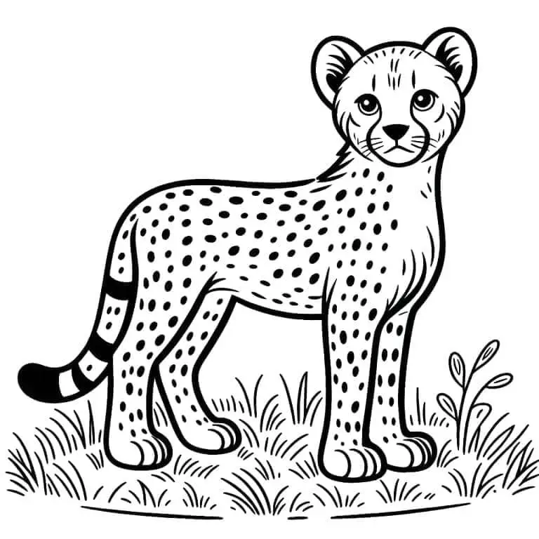Fise de Colorat cu Ghepard Gratuite Pentru Copii
