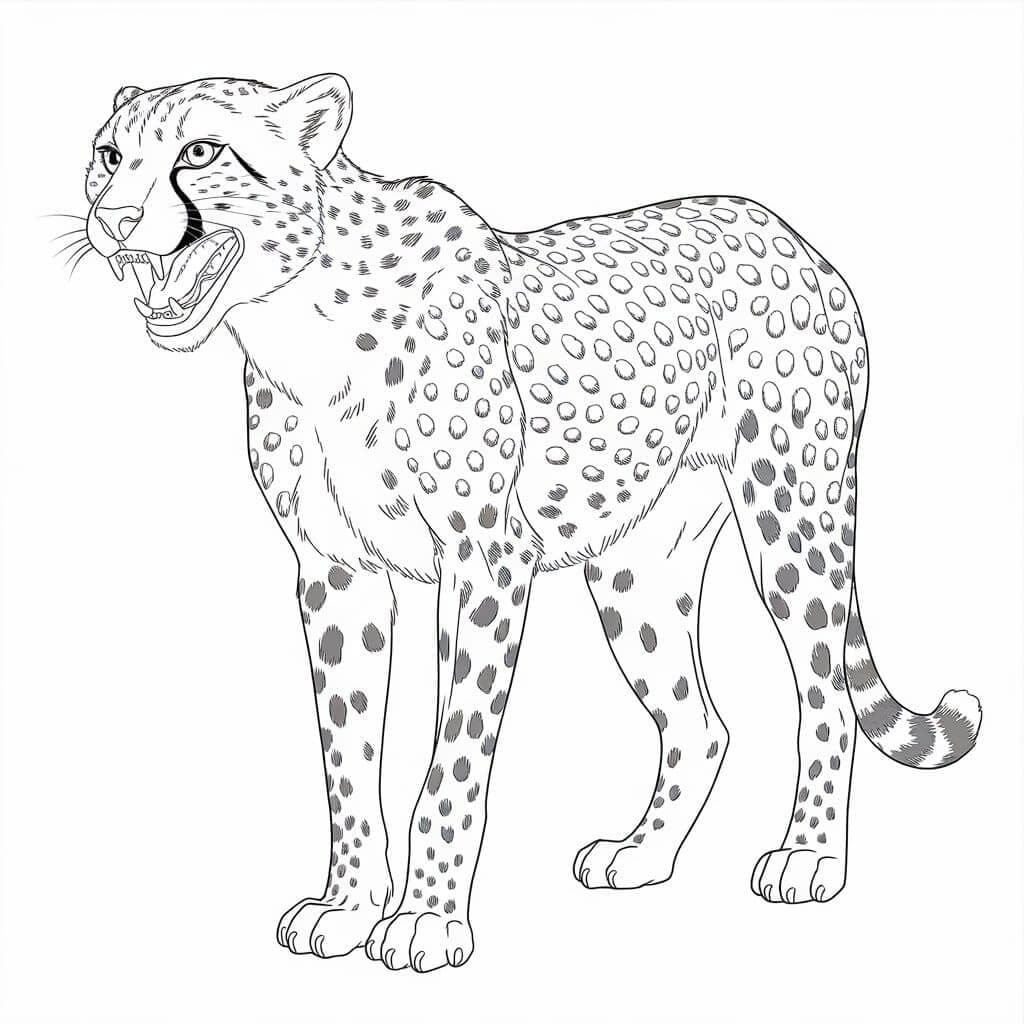 Fise de Colorat cu Ghepard Gratuite