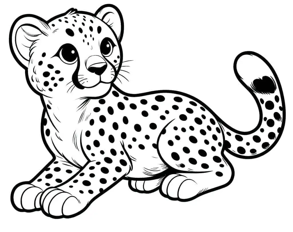 Fise de Colorat cu Ghepard Imprimabile Gratuite Pentru Copii
