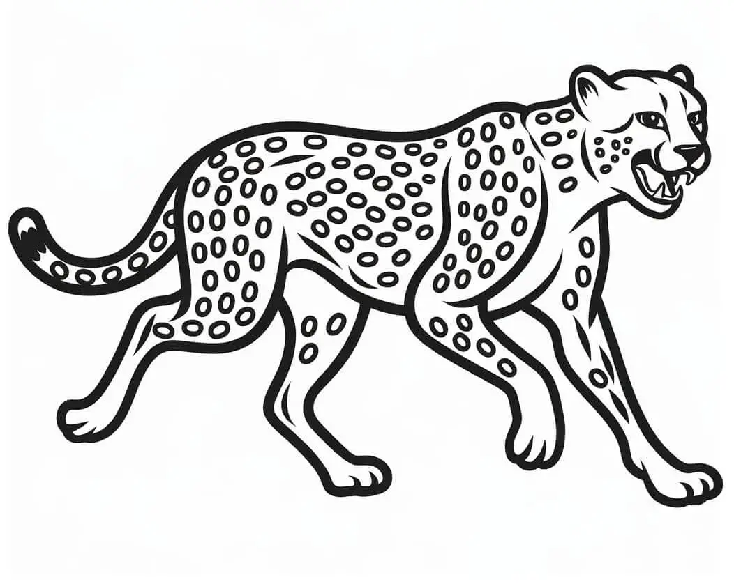Fise de Colorat cu Ghepard Imprimabile Gratuite