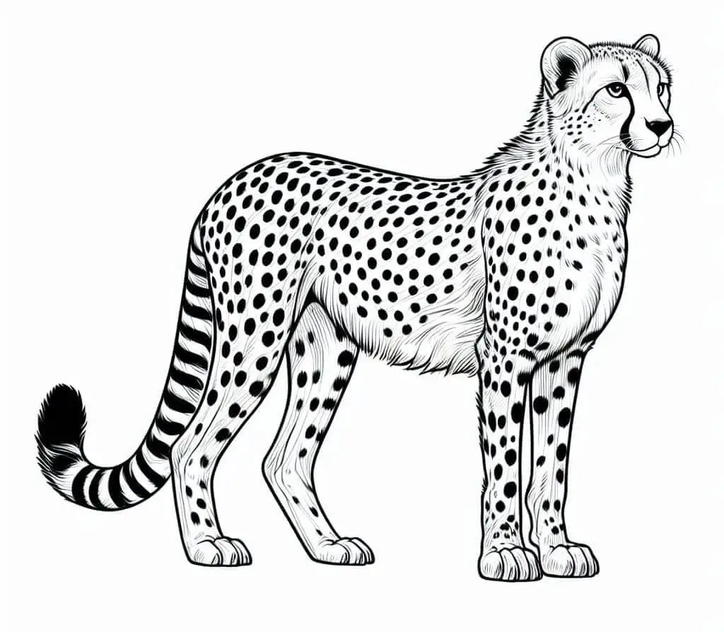 Fise de Colorat cu Ghepard Imprimabile