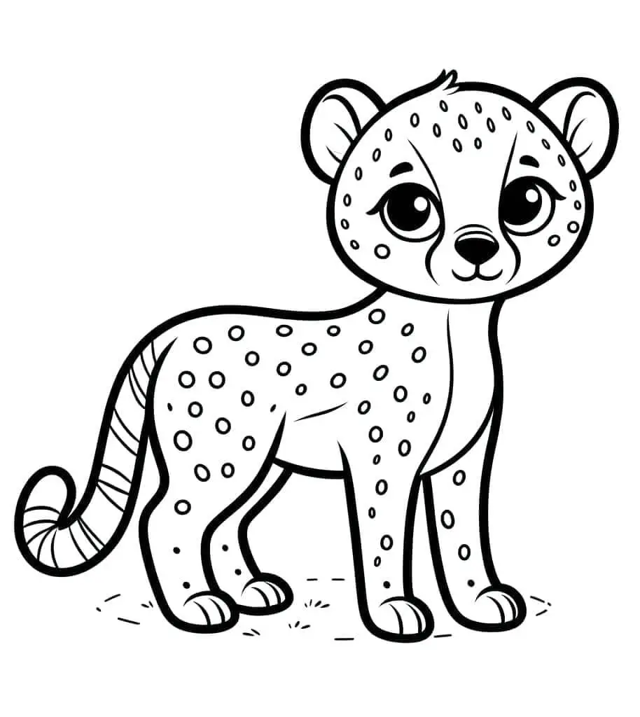 Fise de Colorat cu Ghepard adorabil