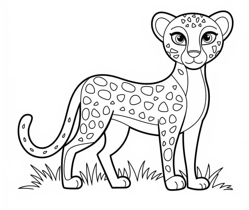Fise de Colorat cu Ghepard drăguț