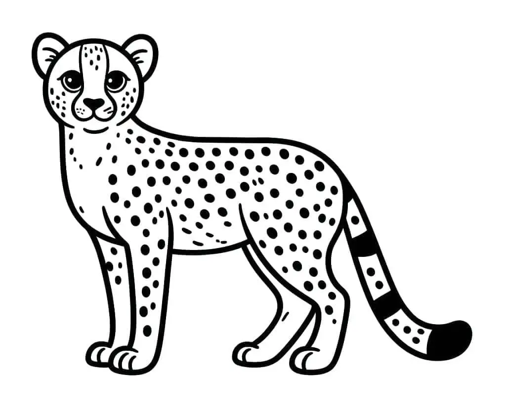 Fise de Colorat cu Ghepard normal