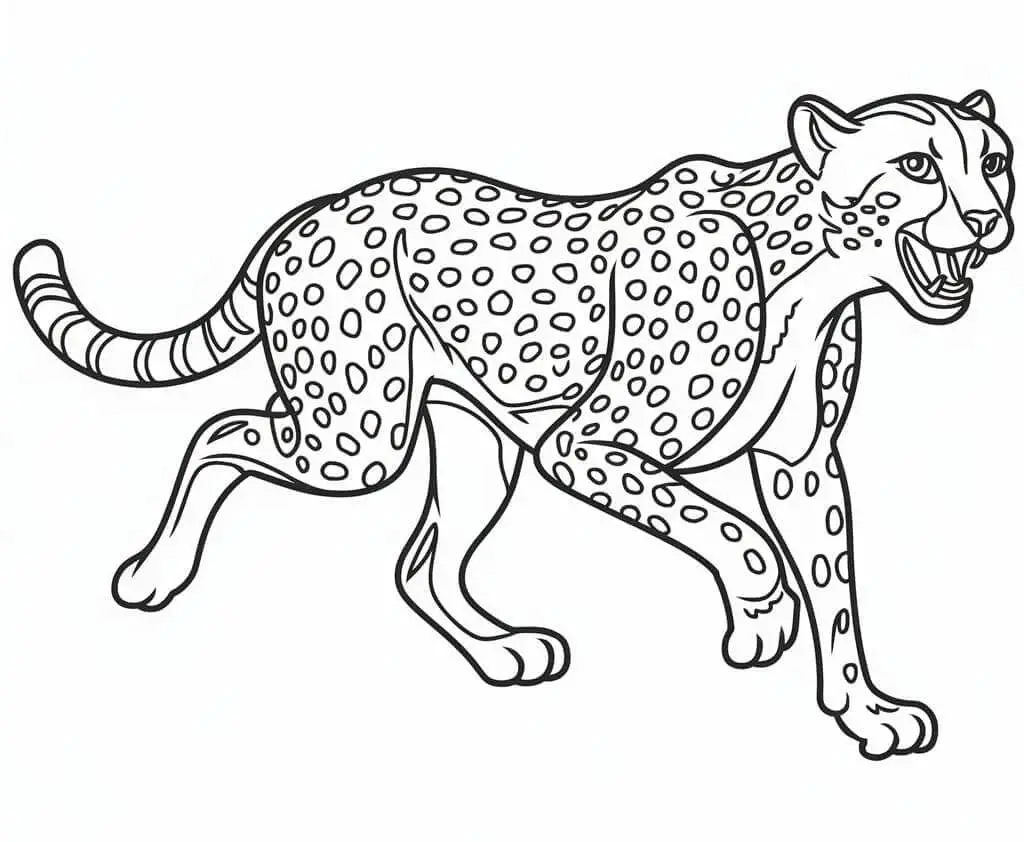 Fise de Colorat cu Ghepard sălbatic