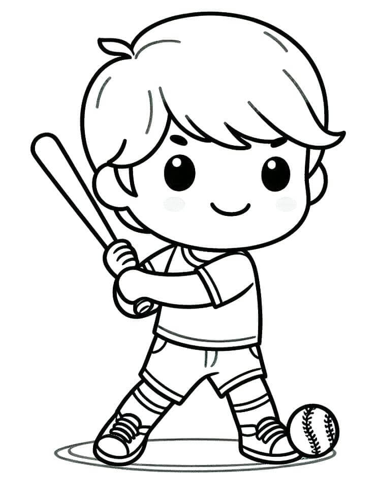 Fise de colorat cu Jucător de baseball
