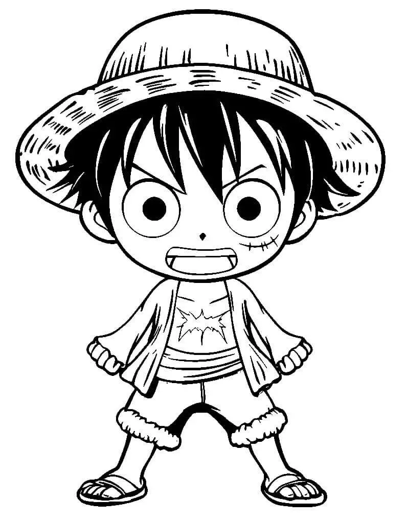 Fise de Colorat cu Luffy Anime