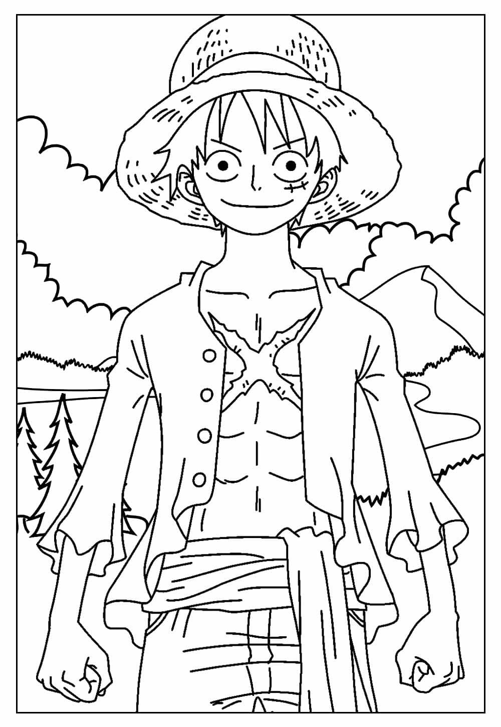 Luffy de colorat p18