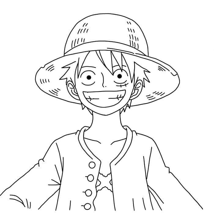 Fise de Colorat cu Luffy fericit