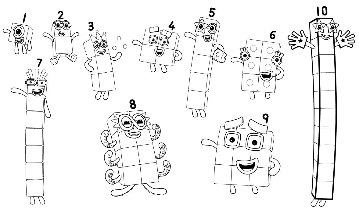 Numberblocks de colorat p01