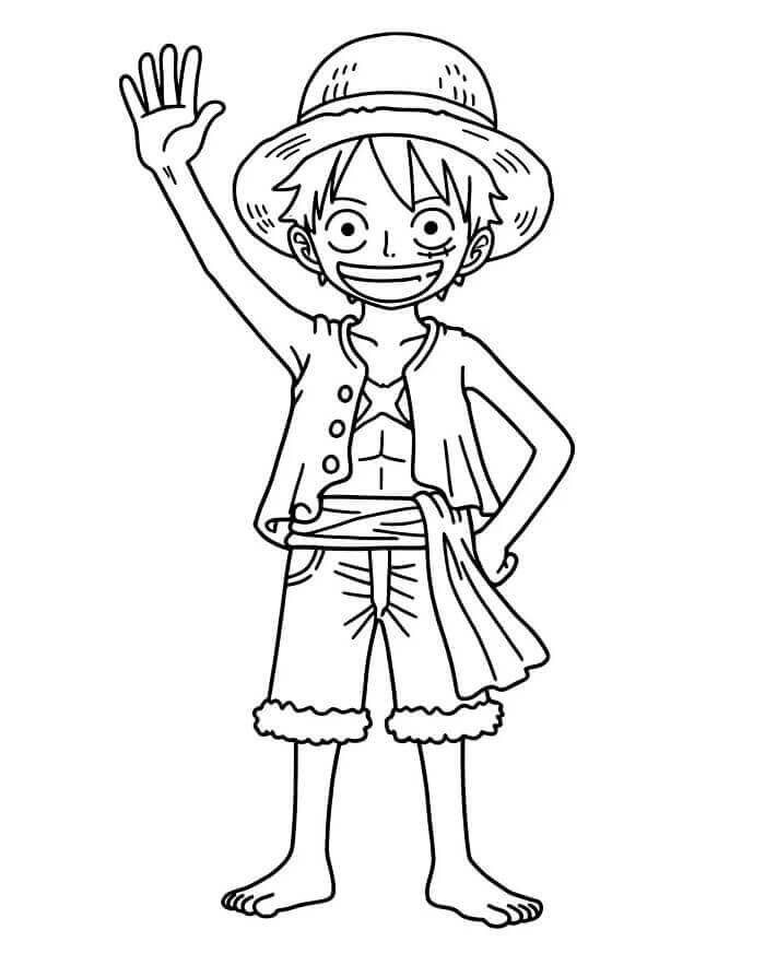 Fise de Colorat cu One Piece Luffy
