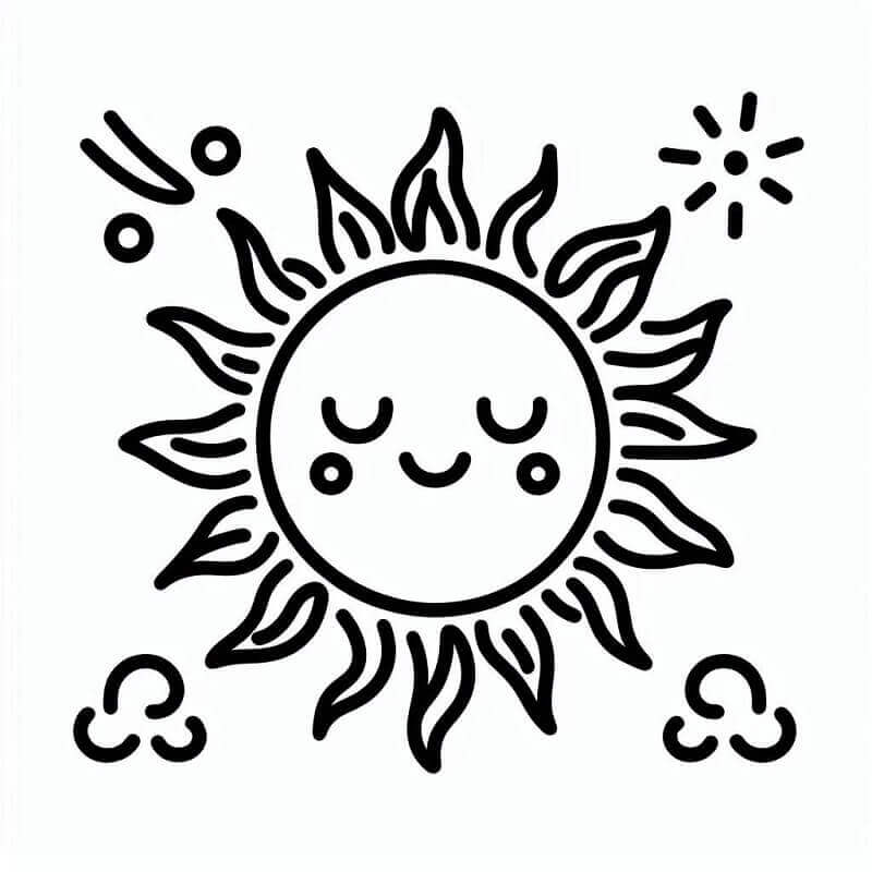 Fise de Colorat cu Soare de desene animate