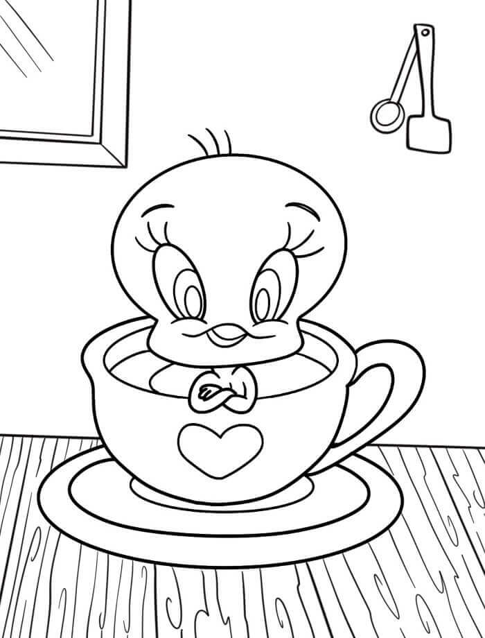 Fise de Colorat cu Tweety Gratuite Pentru Copii
