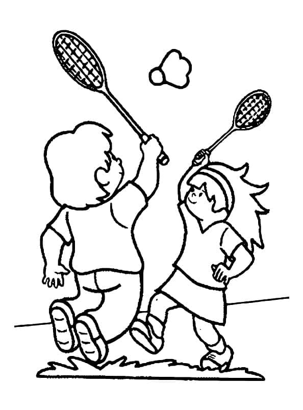 Fise de Colorat cu Badminton Imprimabile Gratuite Pentru Copii