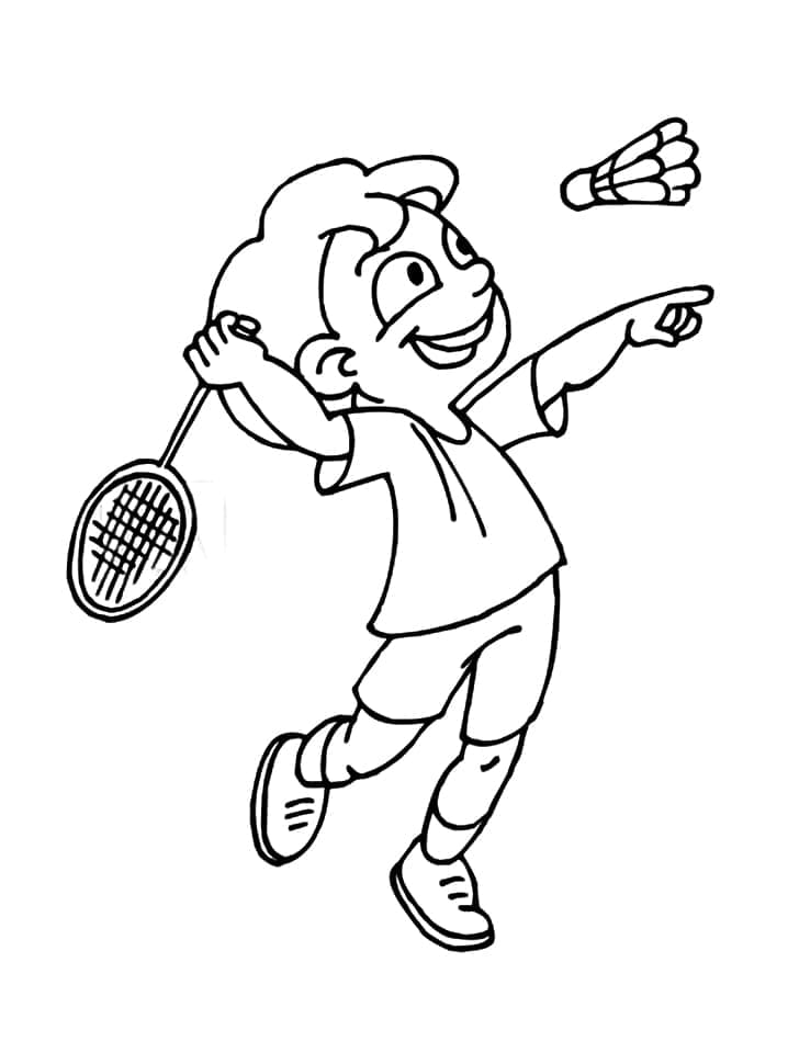 Fise de Colorat cu Badminton Imprimabile Pentru Copii