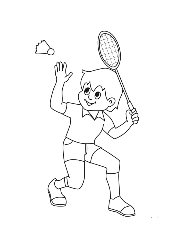 Fise de Colorat cu Badminton Imprimabile
