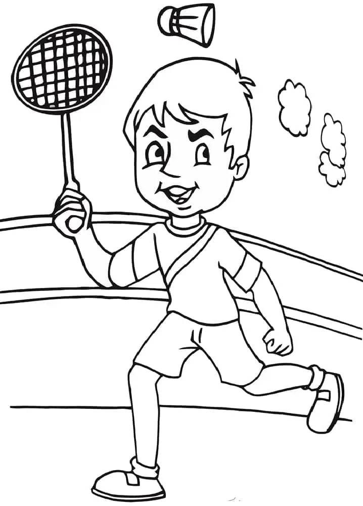 Fise de Colorat cu Badminton Pentru Copii