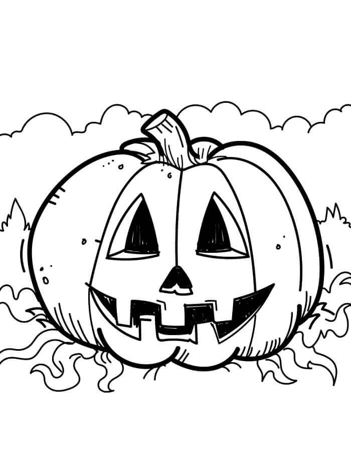 Fise de Colorat cu Dovleac de Halloween Pentru Copii