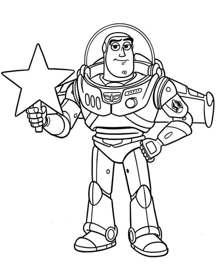 Fise de Colorat cu Drăguțul Buzz Lightyear