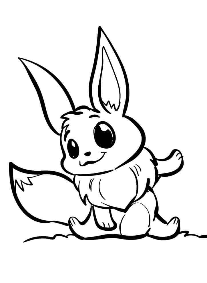 Fise de Colorat cu Eevee Imprimabile Pentru Copii