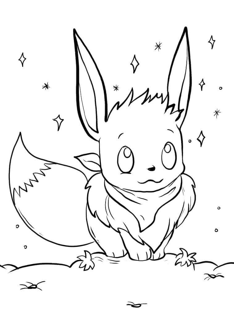 Fise de Colorat cu Foarte drăguț Eevee