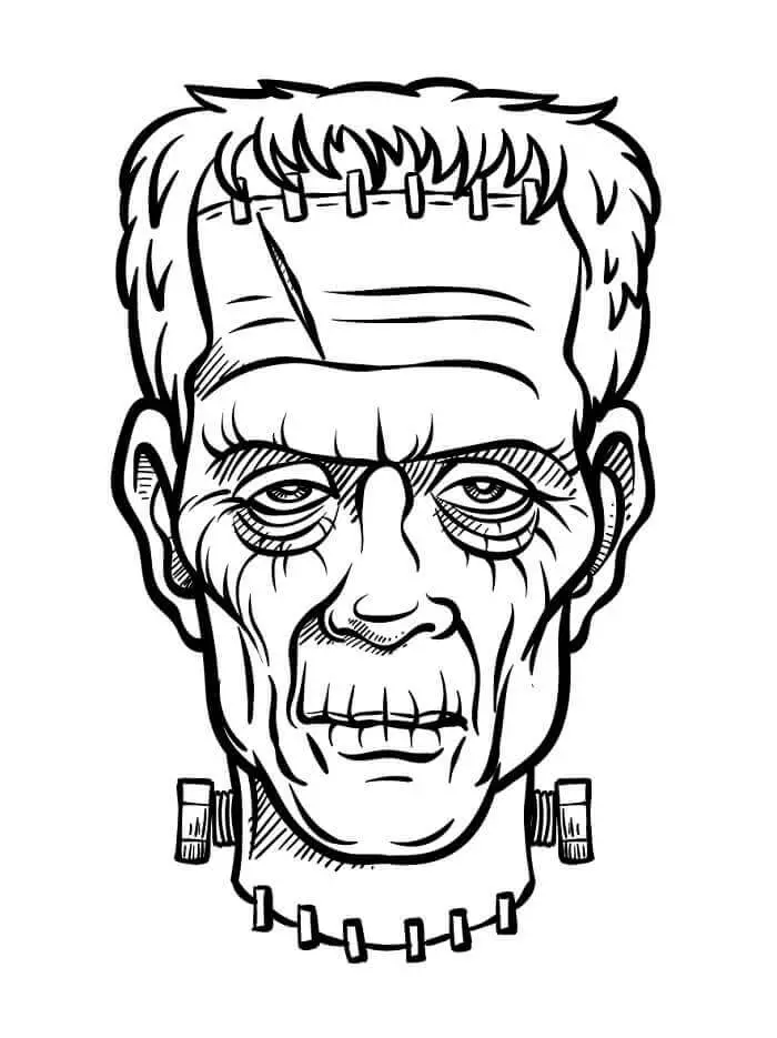 Fise de Colorat cu Frankenstein Gratuite Pentru Copii